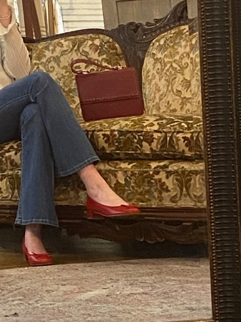 Amara Rossi, French Shoes, Antique Aesthetic, Red French, Red Shoes, Cherry Red, Cute Shoes, Old Money, My Aesthetic