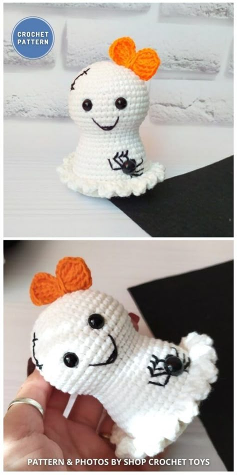 Knitted Halloween Ghosts, Fall Crochet Stuffies, Crochet Halloween Ghost Patterns Free, Christmas Crochet Patterns Free Amigurumi Snowman, Crocheted Ghosts Free Pattern, Ghost Pillow Crochet Pattern, Glow In The Dark Crochet Patterns, Crochet Patterns Ghost, F Bomb Crochet Pattern Free