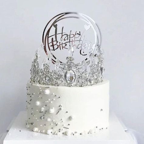 Birthday Cake Crown, Queens Birthday Cake, Special Birthday Cake, Diamond Cake, Diamond Birthday, Cake Designs For Girl, Bling Cakes, Bolo Red Velvet, Queen Cakes