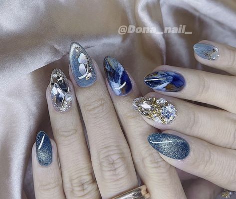 Navy Nail Art, Navy Nails, Hello Nails, Nail Blue, Blue Nails, Stylish Nails, Nail Art, Navy, Nails