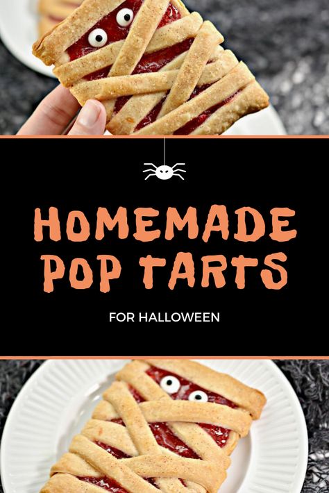 These Homemade Pop Tarts for Halloween are plenty spooky, plenty festive, and plenty perfect for Halloween. Delight your classmates, party guests, and kids! Homemade Pop Tarts, Poptart Recipe, Fruit Pie Filling, Holiday Snack, Fruit Pastries, Pie Crust Dough, Quick Easy Recipes, Pumpkin Apple, Cinnamon Spice