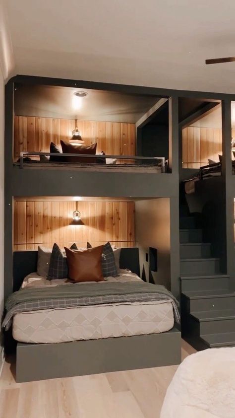 Bunk Bed Plan, Bunk Bed Rooms, Apartment Privacy, Bunk Beds Built In, Built In Bunks, Bunk Rooms, Bunk Bed Designs, Makeover Bedroom, Privacy Screens