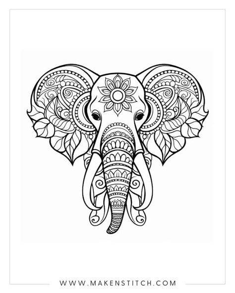 Elephant Coloring Pages Free Printable, Indian Elephant Drawing, Magical Coloring Pages, Elephant Drawings, Free Cricut Images, Elephant Coloring, Nature Coloring Pages, Educational Coloring Pages, Coloring Pages For Toddlers