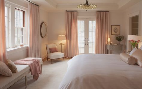 Pink Bedroom Accessories, Pink Curtains, Bedroom Color Schemes, Dream Room Inspiration, House Room, Room Inspiration Bedroom, Dream Rooms, Dream House Decor, Bedroom Colors