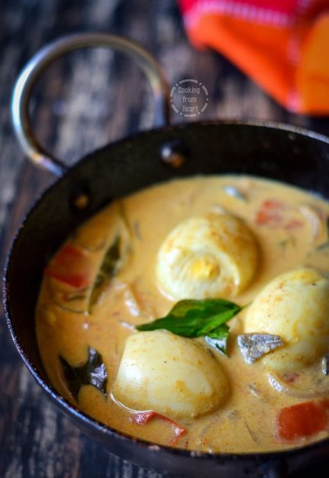 Asian Eggs, Egg Stew, Salad Bites, Egg Curry Recipe, Curry With Coconut Milk, Vegetable Stew Recipe, Curry Coconut, Indian Curries, Egg Curry