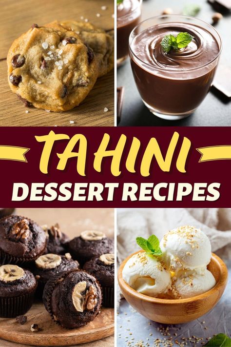 Creamy, nutty, and just a little savory, these easy and delicious tahini dessert recipes are a surefire way to make your day sweeter. Recipes Made With Tahini, Cooking With Tahini, What To Make With Tahini, Tahini Cake Recipe, Tahini Recipe Desserts, Tahini Uses Ideas, Recipes With Tahini Paste, Tahini Dishes, Tahini Ideas