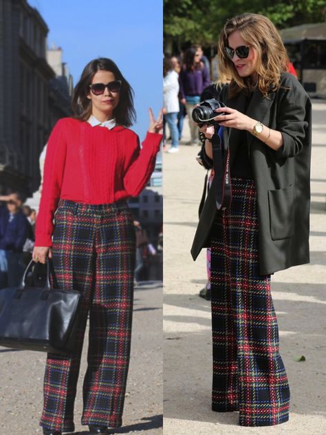 Tartan Trousers Outfit, Tartan Pants Outfit, Tartan Trousers, Tartan Fashion, Tartan Pants, Wardrobe Designs, Trouser Outfit, Tartan Skirt, Plaid Trousers