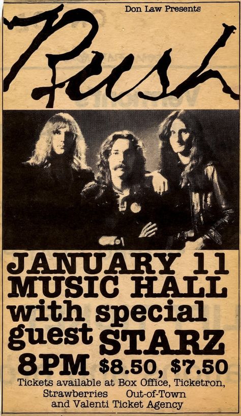 ~ Rush ~ Rush Poster, Concert Flyers, Rush Concert, Rock Poster Art, Beer Wall, Rush Band, Neil Peart, Music Concert Posters, Vintage Concert Posters