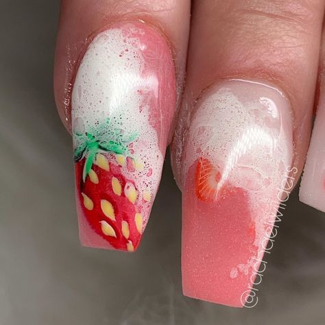 Rachael Wilders on Instagram: “🍓 strawberry milkshake 🍓  @glitterstella_ fetched me a super cute milkshake design and I really loved doing these... but NOBODY is to ask…” Strawberry Milkshake Nails, Milkshake Nails, Cute Milkshake, Milkshake Design, Vanilla Milkshake, Strawberry Milkshake, Keto Desserts, Keto Dessert, Super Cute