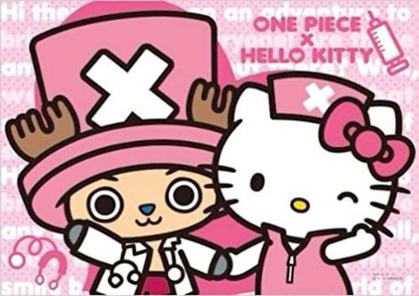 Chopper And Hello Kitty, Chopper Hello Kitty, Chopper X Hello Kitty, One Piece X Hello Kitty, One Piece Hello Kitty, One Piece Pink Wallpaper, Hello Kitty Widget Icons, Hello Sanrio, Charmmy Kitty