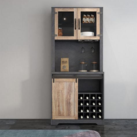 Holaki (As an Amazon Associate I earn from qualifying purchases) Tall Bar Cabinet, Cabinet For Living Room, Farmhouse Coffee Bar, Farmhouse Sideboard, Farmhouse Cabinets, Tv Wand, Accent Storage Cabinet, Wine Bar Cabinet, Black Dining Room