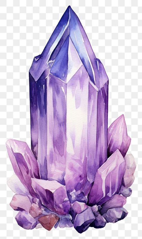 Amethyst Drawing, Png Crystal, Crystals Painting, Witch Clipart, Crystal Drawing, Higher Art, Diamond Drawing, Magic Stones, Illustration Love