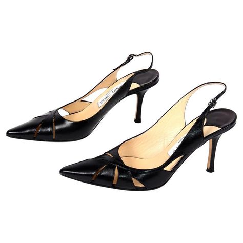 Jimmy Choo Slingback, Timeless Heels, Birthday Shoes, Vintage Pumps, Winter 23, Funky Shoes, Elegant Heels, Jimmy Choo Heels, Round Toe Pumps