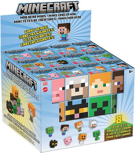 These figures have been redesigned with giant heads and moving pieces that make them easy for smaller hands to play with. Using the video game's signature pixelated design, they're perfect for play and display. Minecraft Mini Figures, Minecraft Toys, Minecraft Characters, Minecraft Mobs, Action Pose, Disney Games, Boomerangs, Minecraft Tutorial, Interactive Play