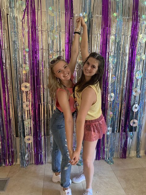 It wouldn't be a Hannah Montana theme without a quick change! #hannahmontana #bidday #dg Pop Star Party, Rock Star Party, Bid Day Themes, Bridal Bachelorette Party, Bachelorette Trip, Disney Birthday, Star Party, Hannah Montana, Bid Day