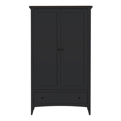 Marblehead 1 Drawer Wardrobe - Black Wardrobe Black, Wooden Wardrobe, Bedroom Wardrobe, Weathered Oak, Tall Cabinet Storage, Armoire, Room Ideas, Finance, Drawers