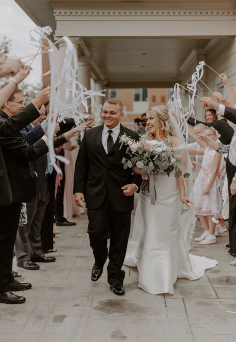 Wedding Send Off Streamers, Tassel Wands Wedding, Wedding Exit Ribbon Wands, Aisle Exit Ideas, Ribbon Wand Wedding Send Off, Ribbon Wedding Send Off, Ribbon Exit Wedding, Ribbon Send Off Wedding, Wedding Exit Streamers