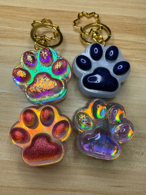 Badge Reels Diy, Sleepover Room, Paw Keychain, Matching Hoodies For Couples, Resin Art Painting, Dog Keychain, Dog Crafts, Cat Paw, Cute Clay