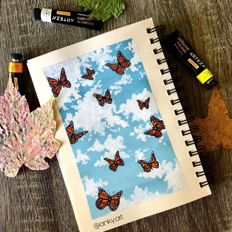 Asthetic Paintings Canvases, Polaroid Art, Mini Art Journal, Easy Mandala Drawing, Butterfly Art Painting, Flower Drawing Tutorials, Art Painting Tools, Small Canvas Paintings, Canvas Drawing