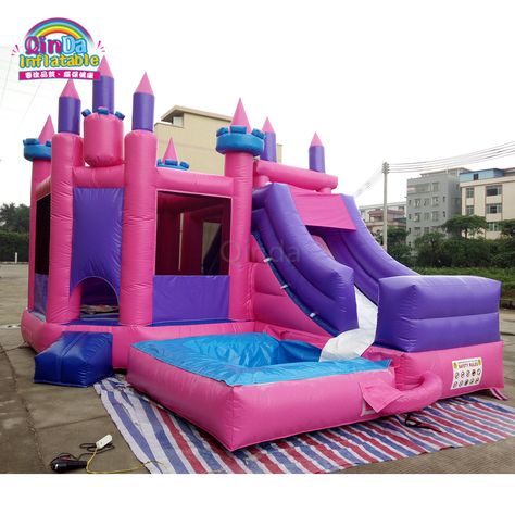 Inflatable jumping bed/inflatable bouncer with slide,set trampolines slide for kids and adults Castle Bounce House, Backyard Water Parks, Bounce House Birthday, House Sales, Inflatable Castle, Jumping Castle, Bouncy House, Inflatable Bounce House, Inflatable Slide