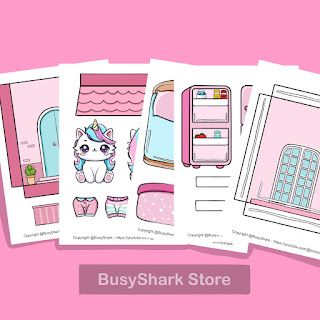 Create a Beautiful Unicorn Cat Doll House with Our Printable Paper Set! Unicorn House, Unicorn Printables, Paper Doll House, Preschool Coloring Pages, Beautiful Unicorn, Unicorn Cat, Dot Markers, Birthday Party Activities, Cat Doll