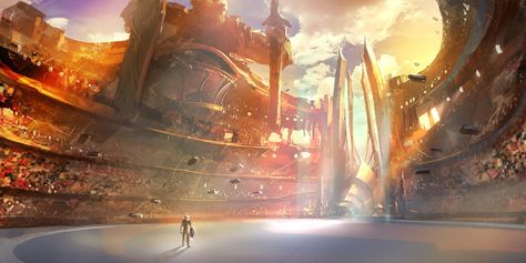 battle arena Fantasy Battle Arena, Fantasy Colosseum Art, Battle Arena Fantasy Art, Futuristic Battle Arena, Fantasy Arena Art, Battle Arena Concept Art, Arena Fantasy Art, Fantasy Arena Concept Art, Arena Concept Art