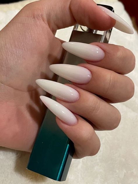 Long Almond Nails, Milky Nails, Classy Acrylic Nails, Soft Nails, Oval Nails, Girls Nails, Classy Nails, Chic Nails, Best Acrylic Nails