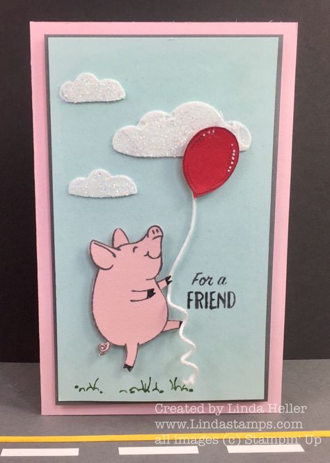 Pig Cards, Embossing Paste, Pig Crafts, Happy Pig, This Little Piggy, Pink Cards, Su Cards, Stamping Up Cards, Fun Fold Cards