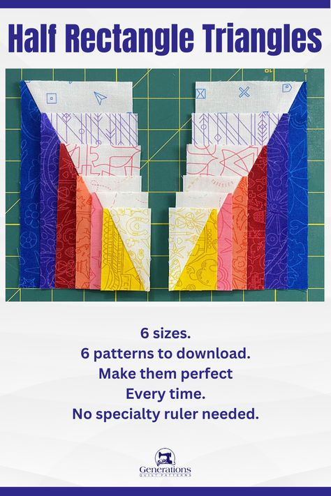 Learn to make Half Rectangle Triangles here Half Square Rectangles Tutorials, Half Rectangle Triangles, Half Rectangle Triangle Tutorial, Half Rectangle Triangle Quilt Patterns, Half Square Triangle Quilts Pattern Free, Triangle Quilt Block, Quilts 2023, Quilt Triangles, Half Square Triangles Tutorial