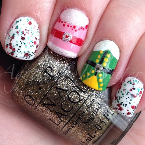 Elf Movie Nails, Buddy The Elf Nails, Crochet Buddy The Elf, Buddy The Elf Earrings, Christmas Nails Buddy The Elf, Buddy The Elf Cross Stitch, Red Christmas Nails, Christmas Nails Easy, Christmas Gel Nails