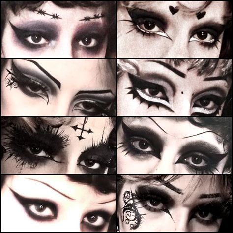 goth makeup romantic goth gothic gothgirl Romantic Goth Eye Makeup, Alt Eyeliner, Romance Goth, Eyeliner Wing, Alt Boys, Maquillage Goth, Goth Eye Makeup, Goth Tattoo, Punk Makeup