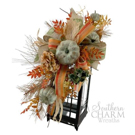 Lantern Swags Tutorial, How To Make A Lantern, Lanterns For Weddings, Fall Lantern Decor, Lantern Toppers, Patriotic Lanterns, Christmas House Decorations, Spring Lanterns, Tiny Pumpkins