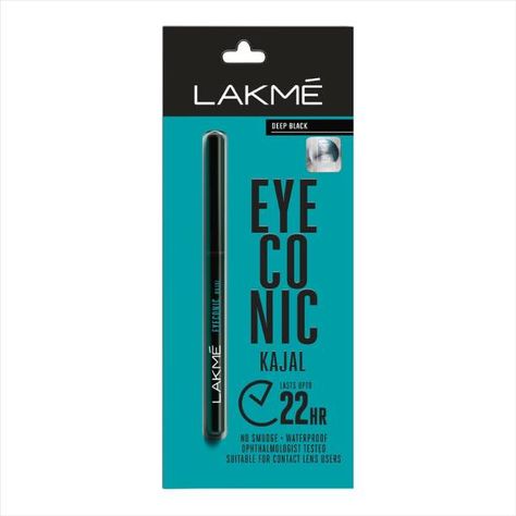 Lakme Eyeconic Kajal Pencil Lakme Eyeconic Kajal, Kate Moss Lipstick, Maybelline Colossal, Kajal Pencil, Lens Test, Smudge Proof Eyeliner, Kajal Eyeliner, Professional Hair Dryer, Moisturizing Body Lotion