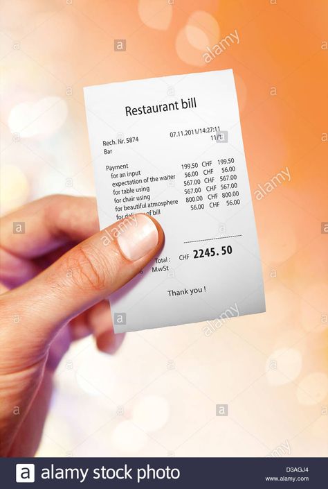 Restaurant bill for a large sum of money on hand Stock Photo Restaurant Bill, Photo Stock Images, A Restaurant, Photo Stock, Royalty Free Photos, Free Photo, Restaurant Bar, A Food, Stock Photography