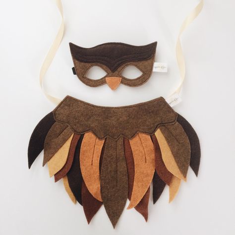 Owl Costume Diy, Wing Cape, Doll Mask, Pretty Wings, Hazel Village, Owl Mask, Owl Costume, Cape Set, Box Costumes