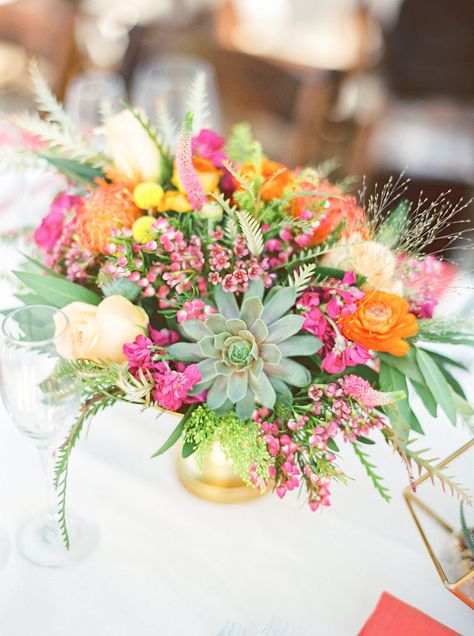 Floral Arrangement With Succulents, Mexican Wedding Decorations, Summer Wedding Centerpieces, Rose Succulent, Wedding Ceremony Unity, Tucson Wedding, Summer Centerpieces, Cactus Wedding, Protea Flower