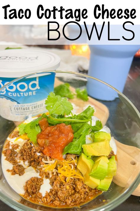 This high protein, low carb cottage cheese bowl is perfect for a quick and filling lunch or dinner option. The cottage cheese makes it so creamy and filling and you get that classic taco flavor with crunch from added taco toppings. High Protein Ww Meals, Tuna Salad With Cottage Cheese, Low Carb High Protein Bowls, Ww High Protein Recipes, Low Calorie Foods That Fill You Up, High Protein Cottage Cheese Bowls, Taco Cottage Cheese, Cottage Cheese Taco Bowl, Cottage Cheese Toppings