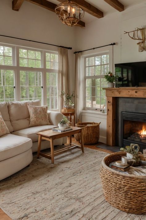 Cozy Small House Aesthetic, Cozy Cabin Home Aesthetic, Normal House Aesthetic, Cozy Cottage Home Aesthetic, Modern Cottagecore House, Cozy House Outside, Cozy Southern Home, Cozy Farm Home, House Interior Cozy