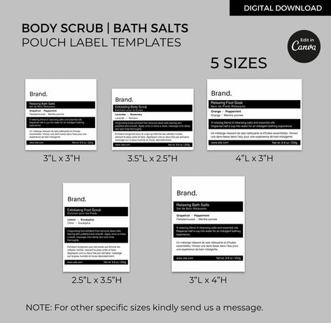 Minimalist Bath Salts Pouch Labels Template Canva, Aesop Label Stickers Editable, Body Scrub Bag Labels Printable, Custom Skincare Packaging - Etsy Philippines Aesop Packaging, Modern Minimalist Branding, Custom Skincare, Skincare Labels, Deep Winter Colors, Hair Moisturizer, Minimalist Branding, Soap Packing, Product Stand