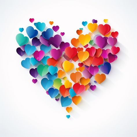 heart, hearts, colorful, colors, love, design, color, decoration Beautiful Heart Images, Heart Photos, Heart Art Projects, Heart Aesthetic, Color Decoration, Heart Canvas, Hearts Valentines, I Love Heart, Heart Pictures