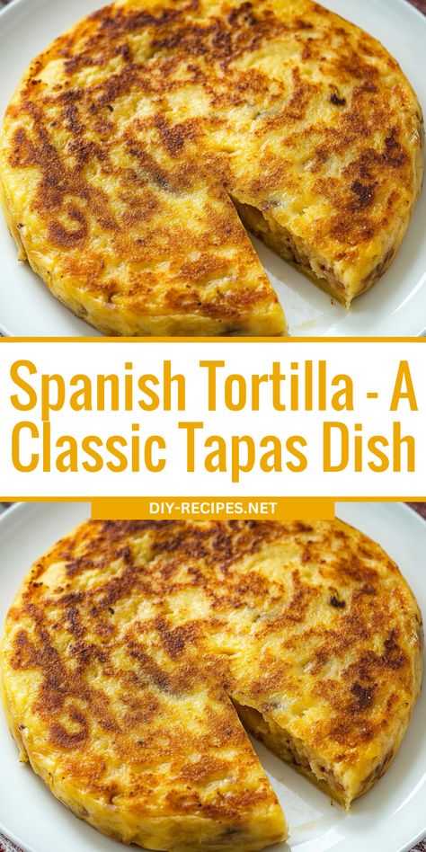 Learn how to make a classic Spanish tortilla, a staple of Spanish cuisine. With just eggs, potatoes, and onions, it's a simple yet flavorful dish. Tortilla Spanish, Spanish Breakfast Potatoes, Tortilla Press Recipe, Tortilla Espanola Recipe, Potato Tortilla, Spanish Casserole Recipes, Spanish Cuisine Recipes, Spanish Breakfast Ideas, Small Tortillas Recipes