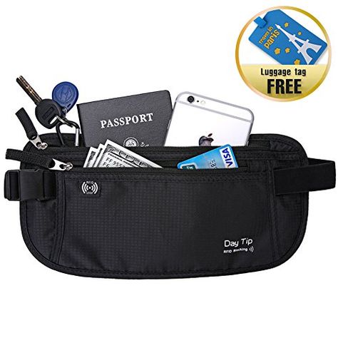 Money Belt  Passport Holder Secure Hidden Travel Wallet with RFID Blocking Undercover Fanny Pack Black *** You can find out more details at the link of the image.(This is an Amazon affiliate link and I receive a commission for the sales) Travel Money Belt, Sling Bag For Men, Money Belt, Belt Fashion, College Bags, Travel Money, Travel Wallet, Wallet Gifts, Travel Wallets