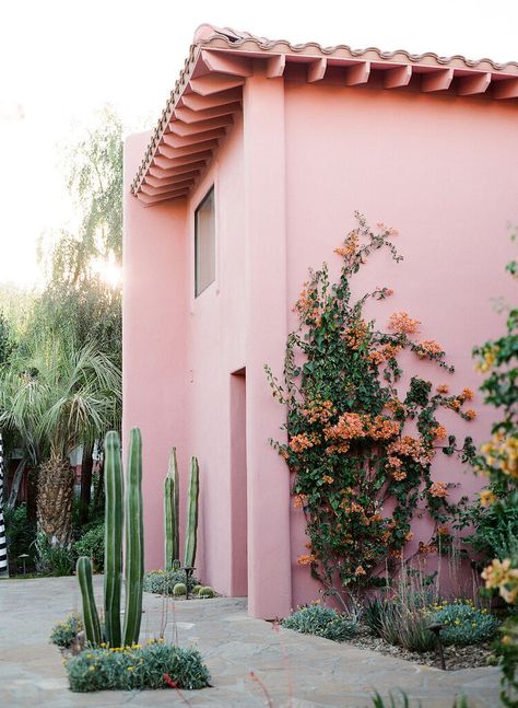 Palm Springs Kitchen, Milan Apartment, Sands Hotel, Palm Trees Painting, Pink Desert, Palm Spring, Letterpress Stationery, Stucco Walls, In Good Company