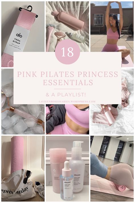 pink pilates princess essentials ♡ – La vie en Rose Diaries Princess Aesthetic Pink, Pink Workout Clothes, Princess Aesthetic Outfits, Princess Workout, Pink Pilates Princess Aesthetic, Workout Barbie, Pilates Princess Aesthetic, Pink Princess Aesthetic, Princess Videos