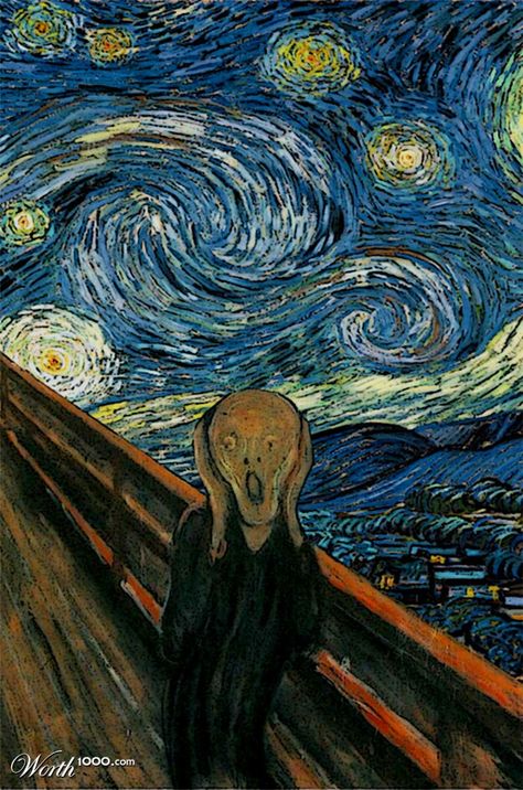 Edvard Munch: The Scream Van Gogh Scream, Edvard Munch The Scream, Munch The Scream, The Scream, Edvard Munch, Vincent Van Gogh, Scream, Van Gogh, Starry Night