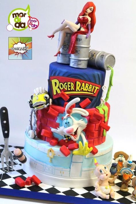 Roger Rabbit Cake Daniela Garza, Epic Cakes, Extreme Cakes, Mums Birthday, Disney Cake, Movie Cakes, Rabbit Cake, Character Actions, 3d Cakes