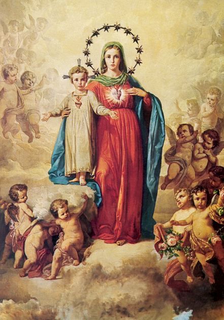 On Devotion to the Immaculate Heart of Mary … http://corjesusacratissimum.org/2014/08/on-devotion-to-the-immaculate-heart-of-mary/ Blessed Mary, Images Of Mary, Religious Pictures, Queen Of Heaven, Catholic Images, Blessed Mother Mary, Child Jesus, Religious Images, Sainte Marie