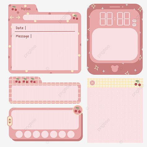 Pink Notebook Paper, Kawaii To Do List, Journaling Png, Catatan Aesthetic, Notes Stickers, Planner Designs, Memo Pad Design, Planner Pink, Paper Vector