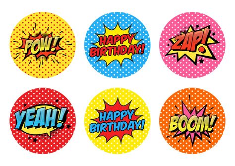 Superhero Birthday Party Decorations Free Printable, Spiderman Labels Free Printables, Superhero Cupcake Toppers Printable Free, Superhero Name Tags Free Printable, Superhero Printables Free, Superhero Party Bags, Superhero Labels, Superhero Party Printables, Minecraft Party Printables