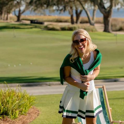 Our Trinity Tennis Skirt is athleisure the Henry Duvall way, crisp & classic with clean lines and fun details. It's soft and stretchy, with built in shorts underneath so you can wear it for tennis, pickleball, errands or carpool! | Henry Duvall | Trinity Tennis Skirt, Wimbledon White (Multicolor, Size X-Large) | Maisonette collects the best children’s products from around the world (unlike Zulily, Etsy, The Tot, Farfetch Kids, Childrensalon, Crate and Kids, Kohls, Wayfair, Buy Buy Baby, Nordstro Golfer Aesthetic, Pub Golf, Country Club Outfit, Golf Fits, Preppy Athleisure, Tennis Fits, Golf Aesthetic, Golf Attire Women, Tennis Clothing